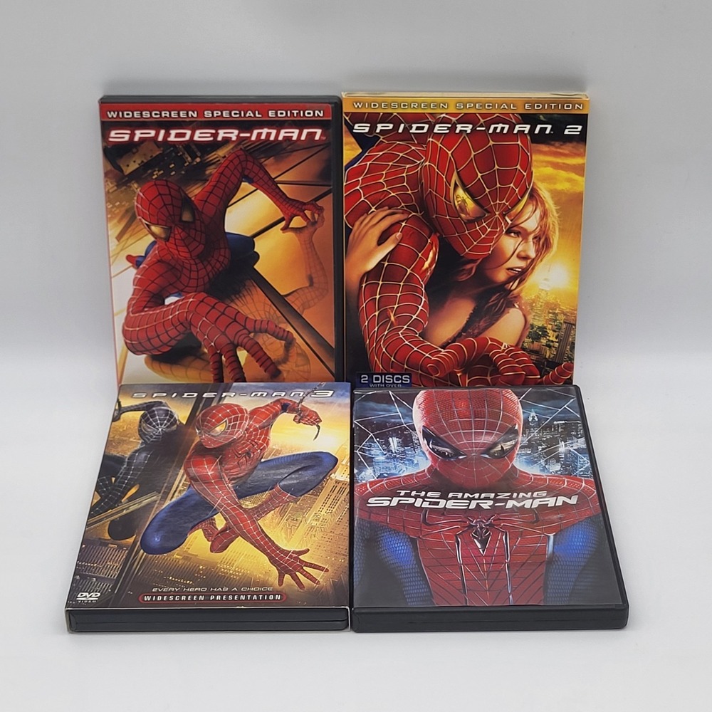 Spider-Man DVD Lot Spider-Man 1 2 3 Amazing Spider-Man Marvel 4 Movies